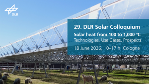 The 29th DLR Solar Colloquium, taking place in Cologne-Porz this year, will focus on solar thermal energy in the temperature range of 100 to 1,000 °C.