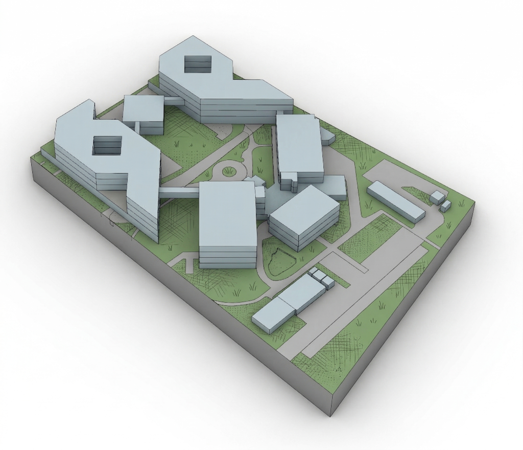 Rendering of the HECC building at the DLR site Draft